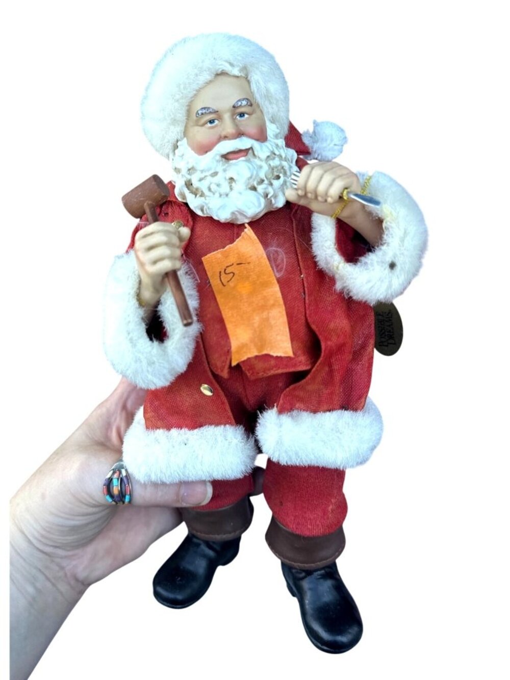 Possible Dreams Clothique Santa Figurine Tools Red & White Holiday Decor OPD Ltd
